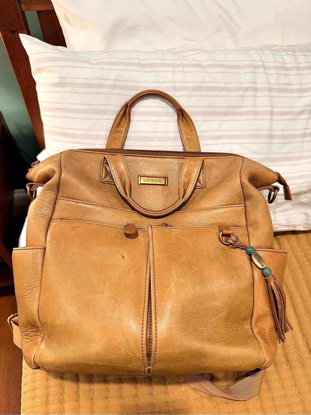 Lily Jade Brown Convertible Baby Bag